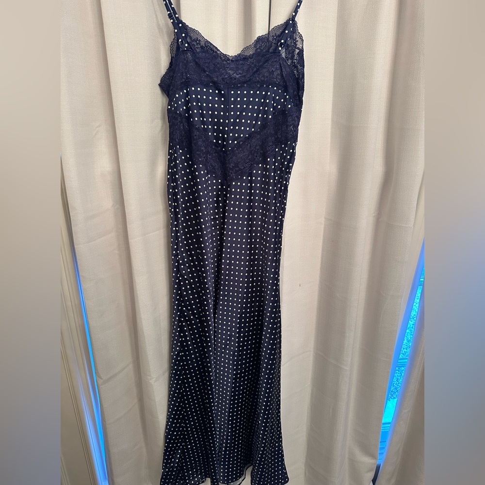 Hill House Ida Dress - Navy Polka Dot - Picture 2 of 6